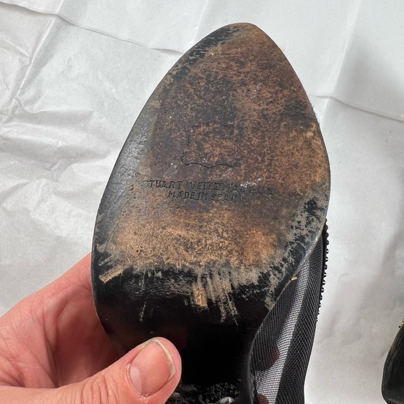 Stuart Weitzman Olive green black cut out point vintage heel - Picture 4 of 4